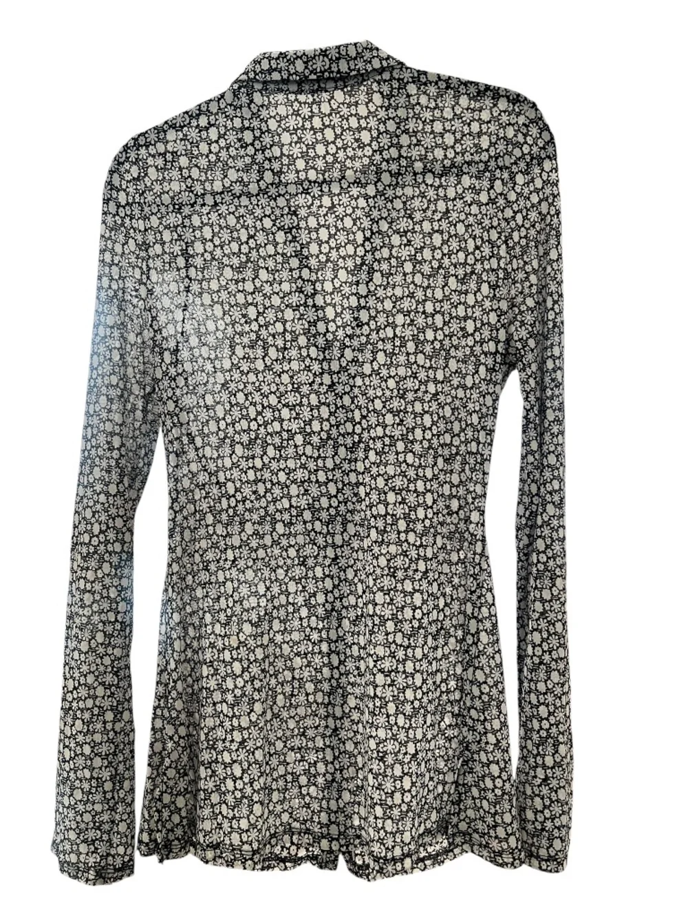 Free People Lucky Mesh Shirtee in Black and White (XL)